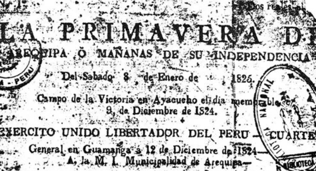 La Primavera de Arequipa o Mañanas de su Independencia: ¿El primer periódico de la Ciudad Blanca?