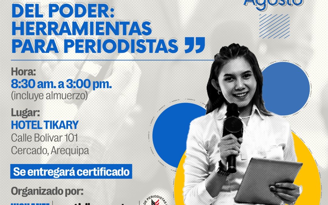 Vigilante.pe y Colegio de Periodista Arequipa anuncian el II Taller para Periodistas Vigilantes