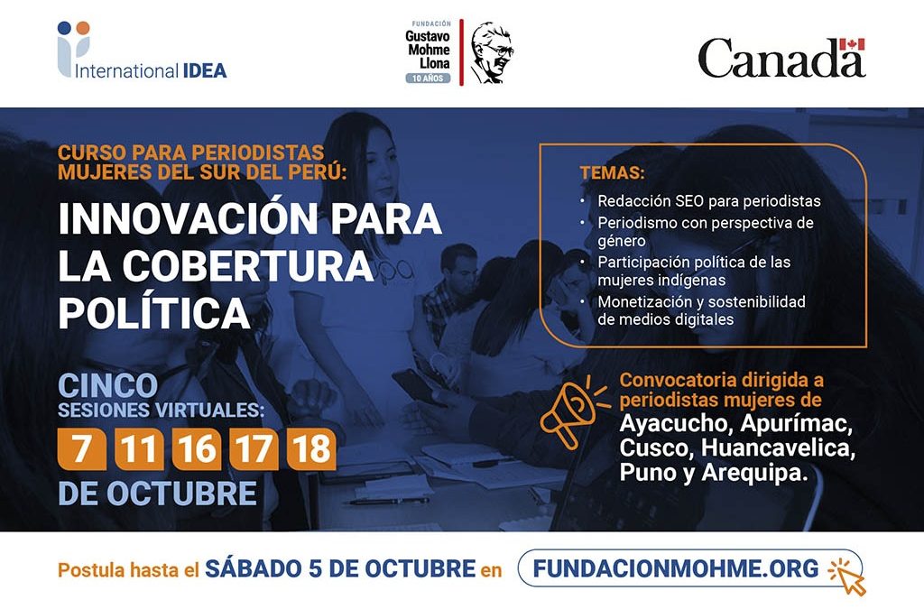 Periodistas arequipeñas a postular para participar en curso de Cobertura política
