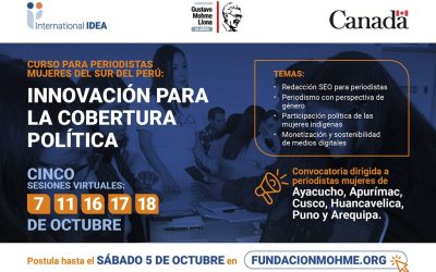 Periodistas arequipeñas a postular para participar en curso de Cobertura política