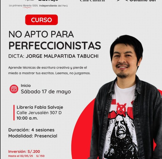 Periodista Jorge Malpartida Tabuchi dicta curso de escritura creativa en Arequipa