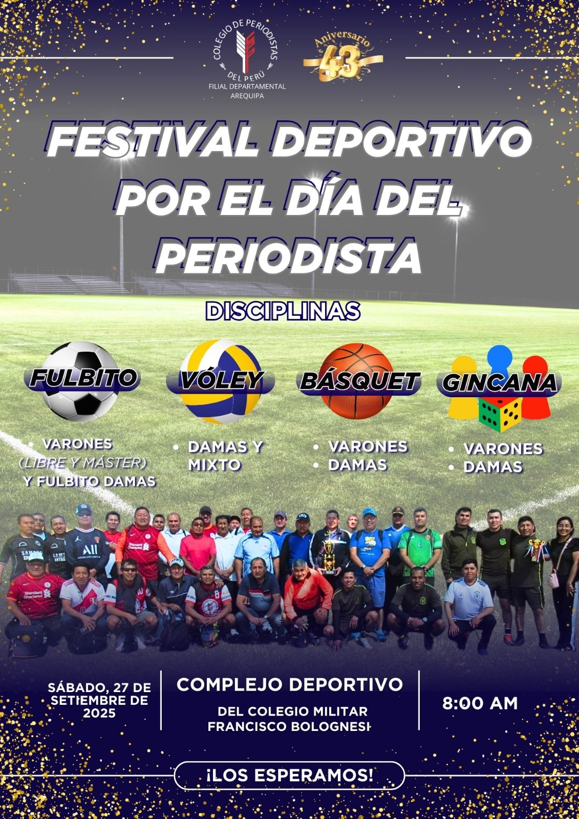 FLYER FESTIVAL DEPORIVO DIA DEL PERIODISTA
